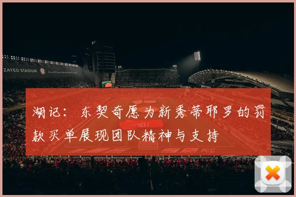 湖记：东契奇愿为新秀蒂耶罗的罚款买单展现团队精神与支持